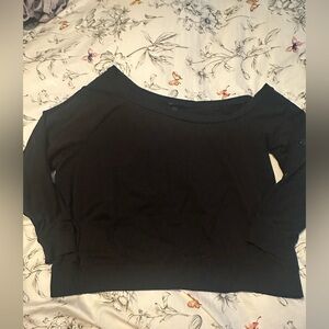 Torrid Black Off-Shoulder Sweatshirt